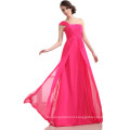 ED028 Hot Pink One Shoulder Chiffon Maternity Evening Dress